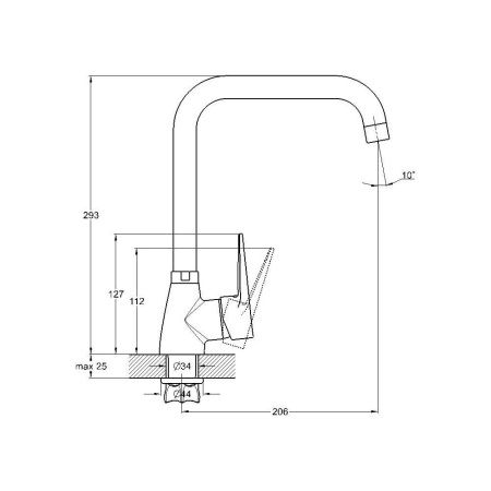 Смеситель для кухни G.Lauf ZOP ZOP4-A045 на столешницу хром