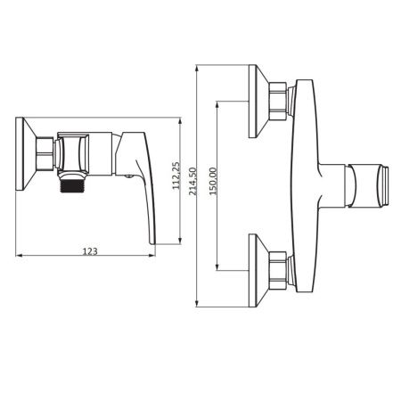 Смеситель для душа Damixa Eclipse 2.0 482000000 настенный хром