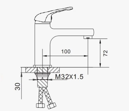 Смеситель D-Lin D110460 на раковину хром