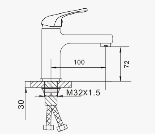 Смеситель D-Lin D110460 на раковину хром - фото 2