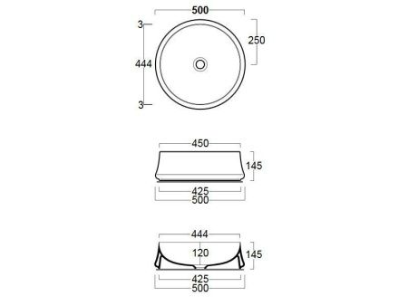 Раковина из сантехнического фаянса Simas SH 01 50х50 накладная цвет белый