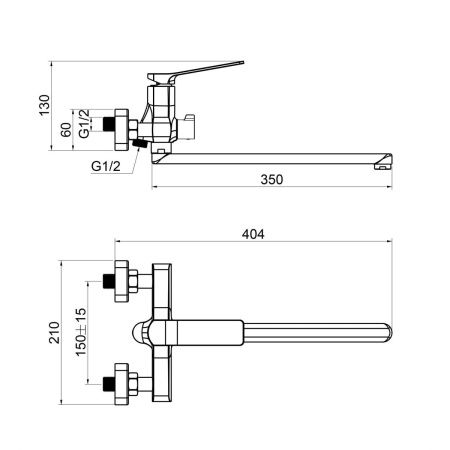 Смеситель для ванны Tokito YOKOHAMA TOK-YOK-1015 настенный хром