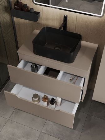 Тумба с раковиной Orange Line Li-80TuLMDF+B02-460MB 80х50 цвет бежевый