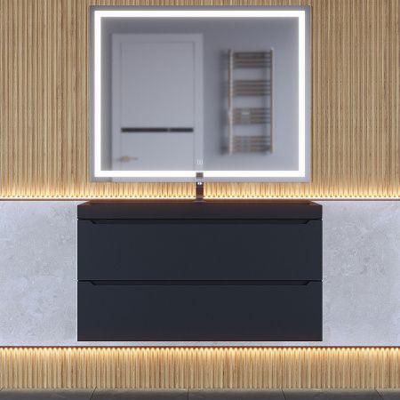 Тумба с раковиной Uperwood Tanos-Classic Quartz 3930421701 100х50 цвет черный