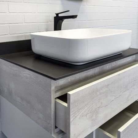 Тумба с раковиной Comforty Прага 00-00014832CF 80х50 подвесная цвет серый