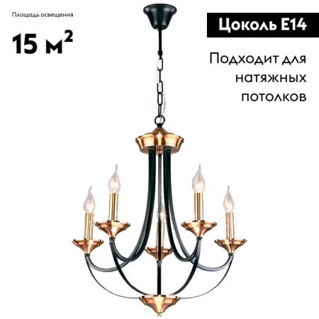 Люстра подвесная Eurosvet Lazzaro (Лаззаро) 60098/5 черный