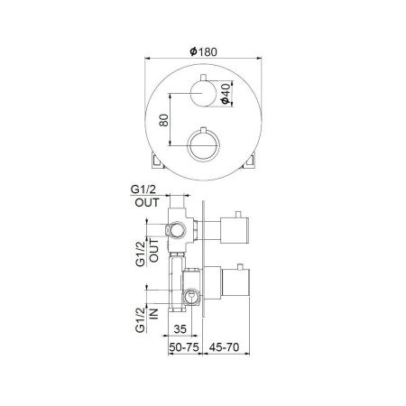 Смеситель для ванны и душа Webert Sax Evolution SE970903560 настенный черный с термостатом