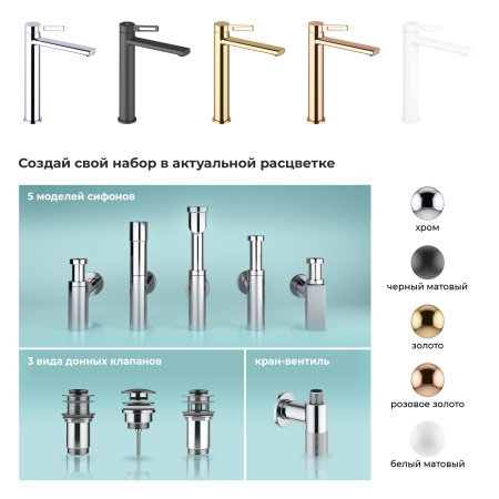 Смеситель Wellsee ONCE! and forever 182410000 на столешницу белый матовый