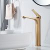 Смеситель для раковины Shevanik S4211G на столешницу золото
