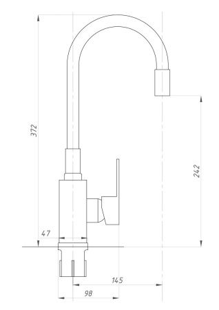 Смеситель для кухни TSARSBERG TSB-732-BL02 на мойку хром