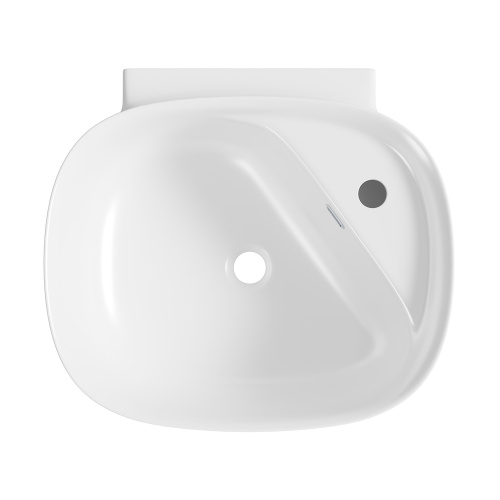 Раковина из сантехнического фарфора Lavinia Boho Bathroom Sink 33311126 50х45 напольная цвет белый глянцевый 1 отверстие под смеситель - фото 3