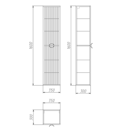Шкаф-пенал Grossman Атрио 303509 40х160 подвесной цвет белый