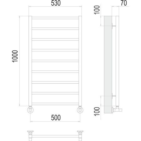 Полотенцесушитель водяной Terminus 4670078529688 55х100 хром