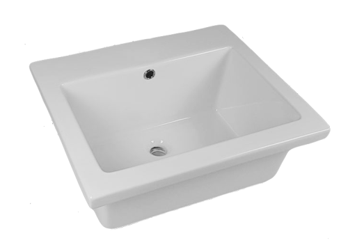 Раковина White Ceramic Постирочные раковины 60 см W013201 встраиваемая цвет белый глянцевый