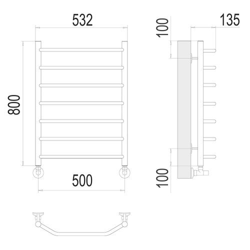 Полотенцесушитель Terminus 4670078530134 53х80 водяной хром - фото 3