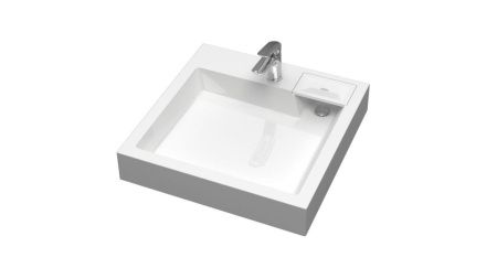 Раковина из искусственного камня Uperwood Vission 45483000002 60х60 над стиральной машиной цвет белый