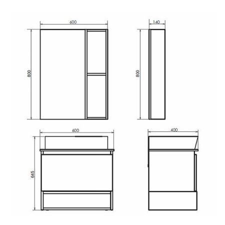 Тумба с раковиной Comforty Прага 00-00014536CF 60х40 подвесная цвет серый