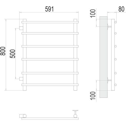 Полотенцесушитель водяной Terminus 4670078530172 60х80 хром - фото 3