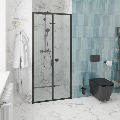 Душевая дверь Cerutti SPA BELLA D81B 80х195 стекло прозрачное профиль черный - фото 5