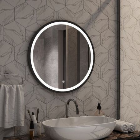 Зеркало Continent Style Black ЗЛП1016 60х60 подвесное