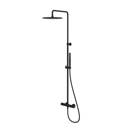 Душевая стойка Whitecross Y black Y1254BL настенная цвет черный матовый с термостатом