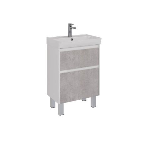 Тумба под раковину LeMark Combi LM03C60T-Beton 60х30 напольная цвет серый/белый