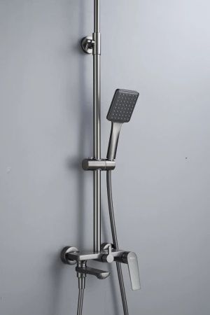 Душевая стойка Knotlor KN-62/GM настенная цвет вороненая сталь