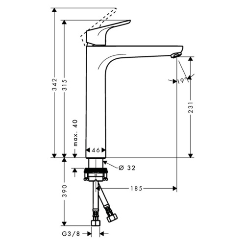 Смеситель Hansgrohe X-Steel 316 31532000 на раковину хром без термостата - фото 2