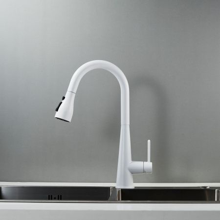 Смеситель для кухни Shevanik S363C на мойку белый