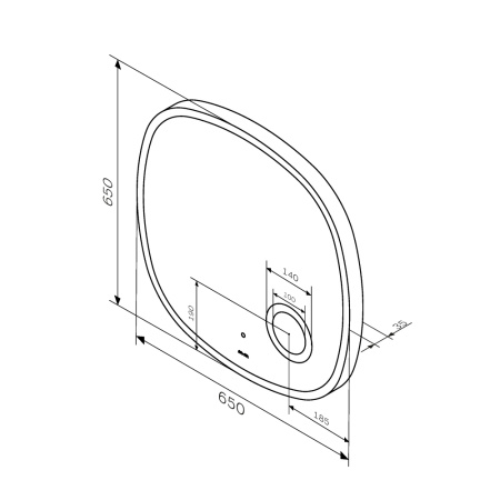 Зеркало в ванную Am.Pm Func M8FMOX0653SA 65х65 цвет серый