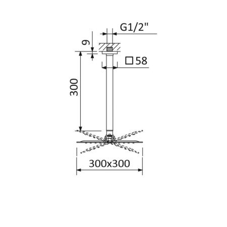 Верхний душ Cezares CZR CZR-B-TDDQ-30/30-01 30х35 хром
