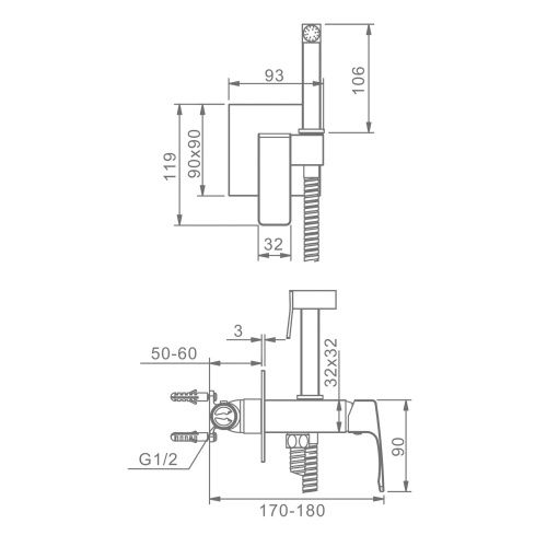 Гигиенический душ со смесителем Raglo R01.52.03 сатин золотой - фото 2