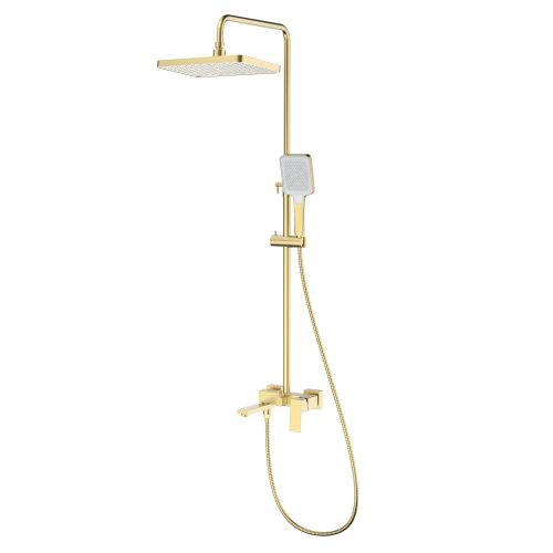 Душевая стойка Splenka S01.24.03 настенная цвет сатин золотой - фото 2