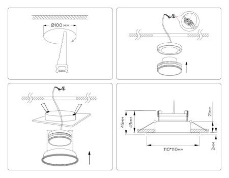 Светильник встраиваемый Ambrella Light GX Standard tech (ГКС Стандард тецх) TN51803