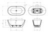 Ванна акриловая BelBagno BB701-1400-720-K 140х70 отдельностоящая овальная с ножками