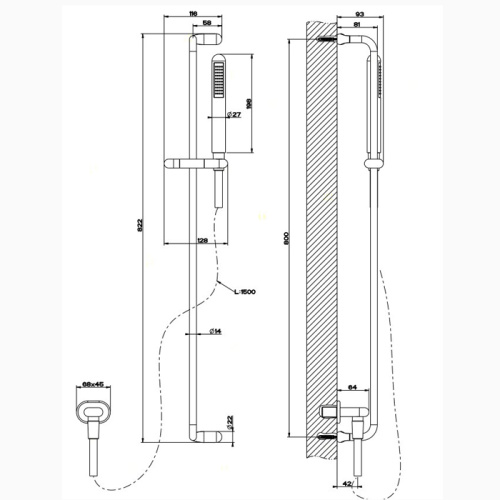 Душевой гарнитур Gessi Goccia 33642#279 настенный белый - фото 2