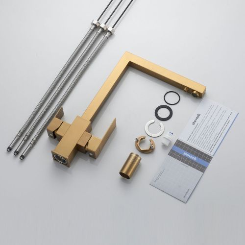 Смеситель для кухни Shevanik S148G на мойку золото - фото 4