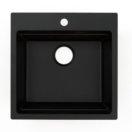 Кухонная мойка Grandex Aqua 500404 50х50 цвет черный поверхность матовая