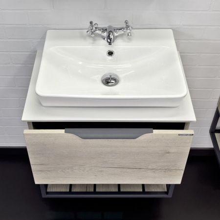 Тумба с раковиной Comforty Порто 00-00011395CF 60х40 подвесная цвет серый