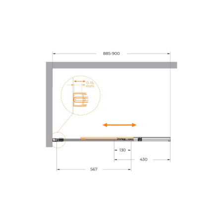 Душевая шторка на ванну Cezares SLIDER SLIDER-FIX-VF-11-90/150-C-Cr 90х150 стекло прозрачное профиль хром глянцевый ориентация универсальная