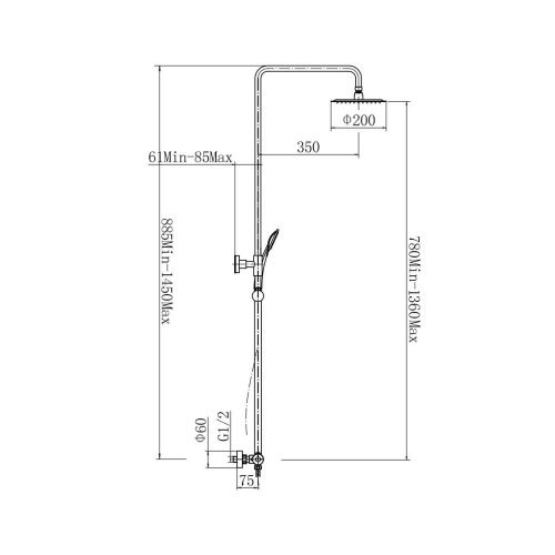 Душевая стойка Fashun A52427 настенная цвет сатин с термостатом - фото 3