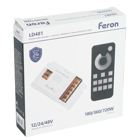 Контроллер диммер с пультом, таймером и визуализатором звука Feron 52096