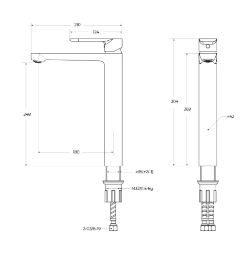 Смеситель Cezares STYLUS STYLUS-LC-IN-W0 на столешницу сатин - фото 3