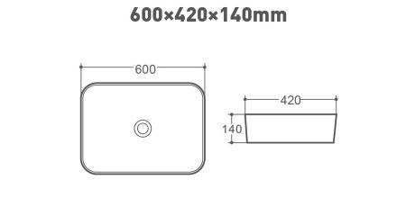 Раковина керамическая Art&Max AM310-T 60х40 накладная цвет белый