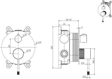 Смеситель для ванны с душем Allen Brau Priority 5.31C11-MG встраиваемый в стену серый