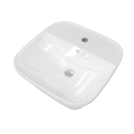 Раковина из сантехнического фарфора Teymi Solli T50205 43х43 накладная цвет белый 1 отверстие под смеситель