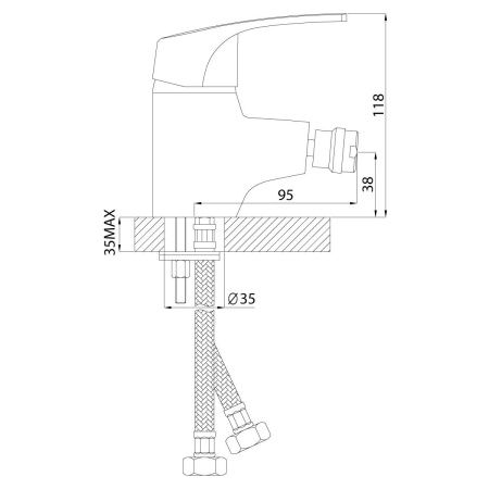 Смеситель Rossinka D D40-51 на биде хром