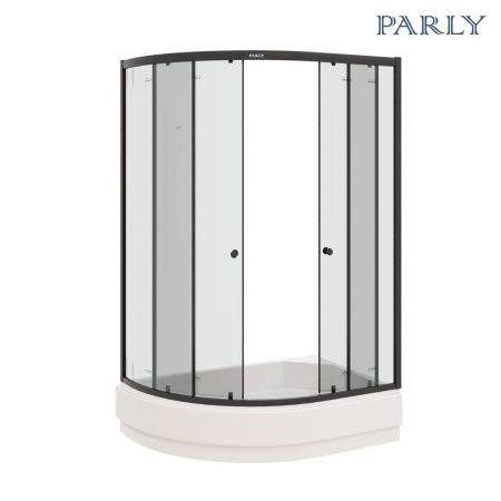 Душевой уголок Parly ZEM1201ВR 120х80 стекло прозрачное профиль черный с поддоном