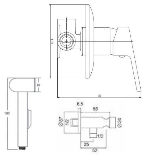 Гигиенический душ со смесителем Esko SHS4in1 хром - фото 3