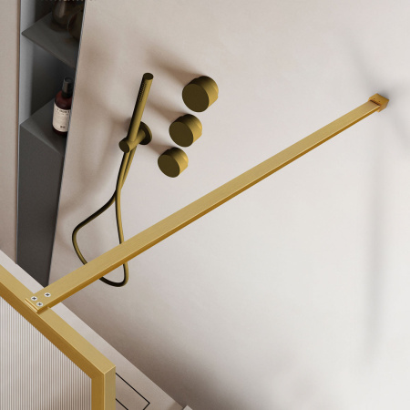 Душевая перегородка Vincea Walk in HP Art VSW-1HP110FLBG 110х200 стекло рифленое профиль золото брашированное